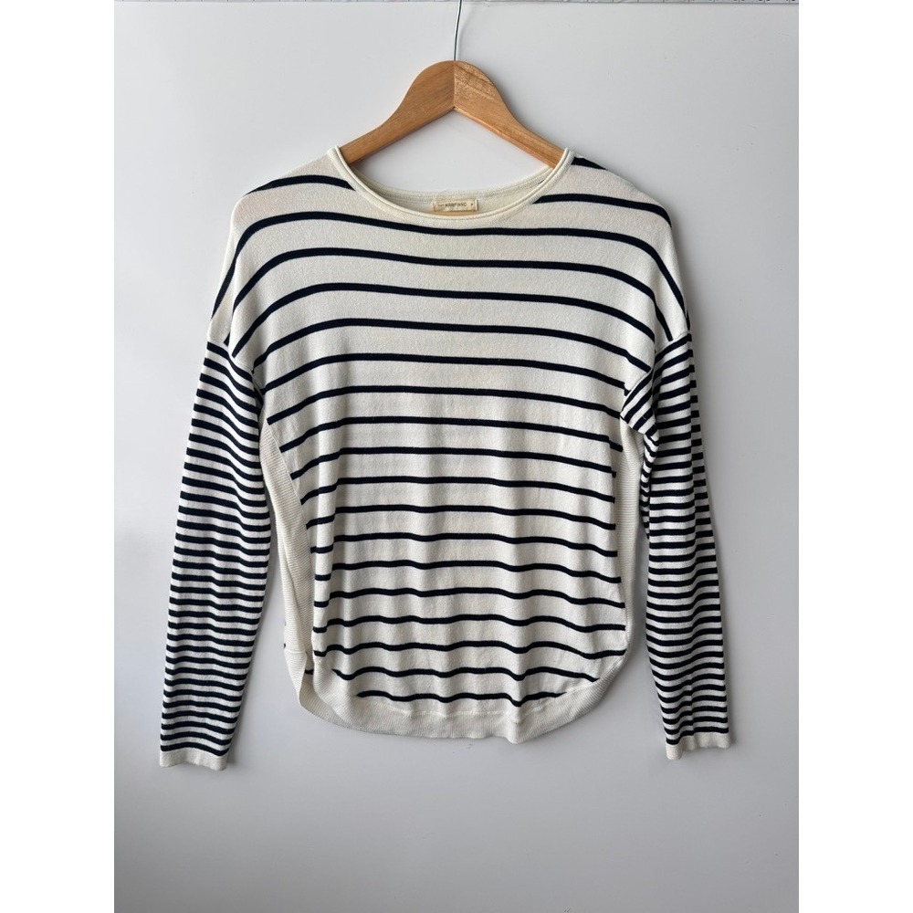 Marifino Striped Knit‎ Sweater Long Sleeve Casual Top Nautical Style Size P